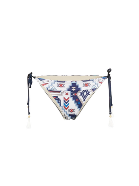 Woman swim briefs with glitter aztec print