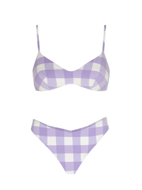 Bikini da donna a triangolo con stampa vichy