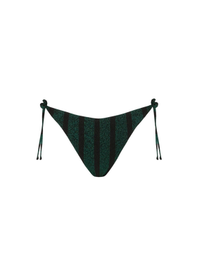 Woman swim briefs with lurex striped print