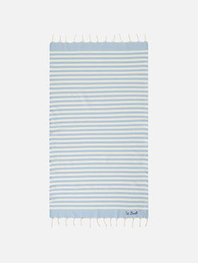 Foutas beach towel with light blue and white stripes