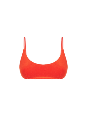 Costume da donna a bralette in spugna arancione