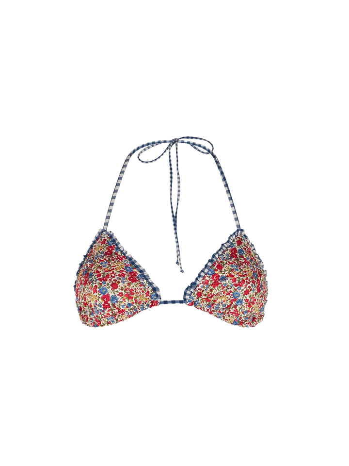 Woman ruffled triangle with Liberty print | Made with Liberty fabric