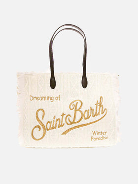Vanity wooly white tricot shoulder bag