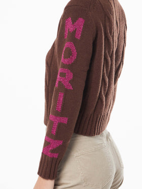 Rollkragenpullover für Damen mit Zopfmuster und Saint Moritz-Jacquard