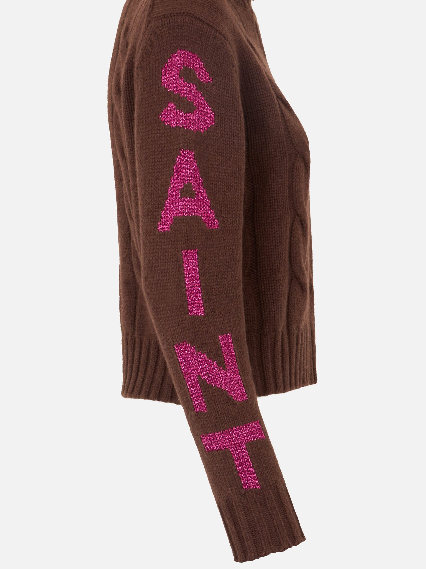Rollkragenpullover für Damen mit Zopfmuster und Saint Moritz-Jacquard