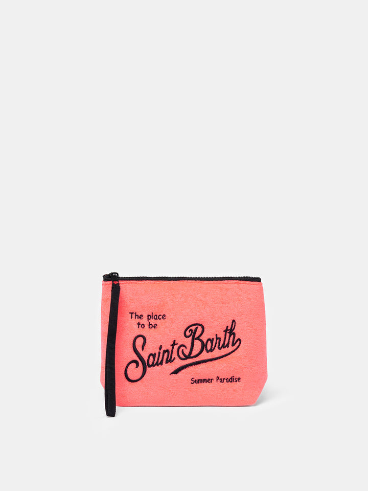 Pochette Aline in spugna rosa fluo