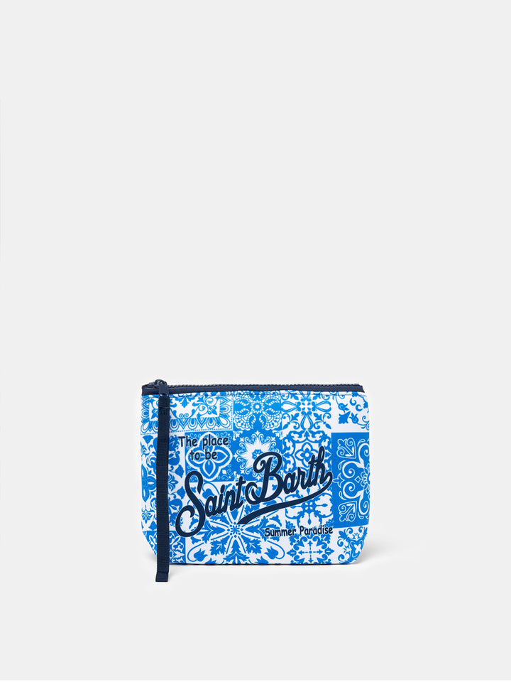 Scuba-Pochette Aline mit Majolika-Print