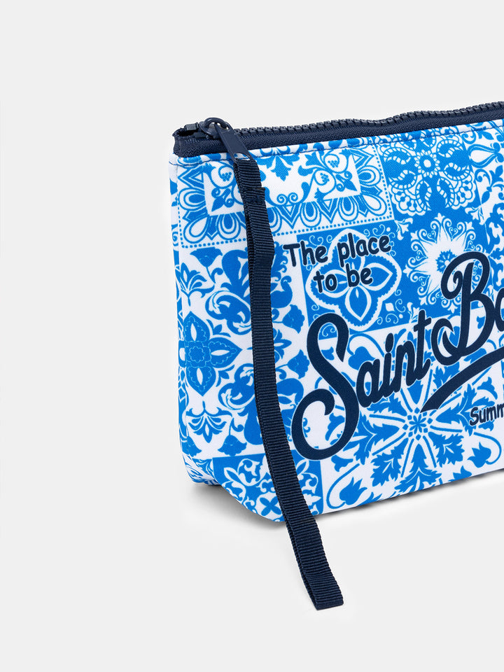 Scuba-Pochette Aline mit Majolika-Print