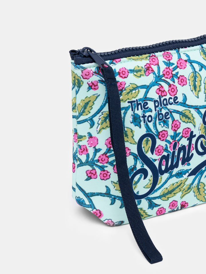 Pochette Aline in scuba con stampa fiori