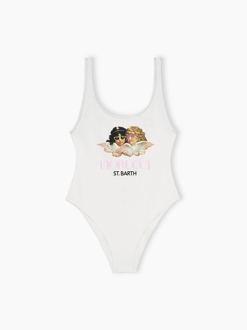 Woman scoopback print one-piece swimsuit Althea | FIORUCCI SPECIAL EDITION