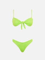 Acid green bandeau bikini