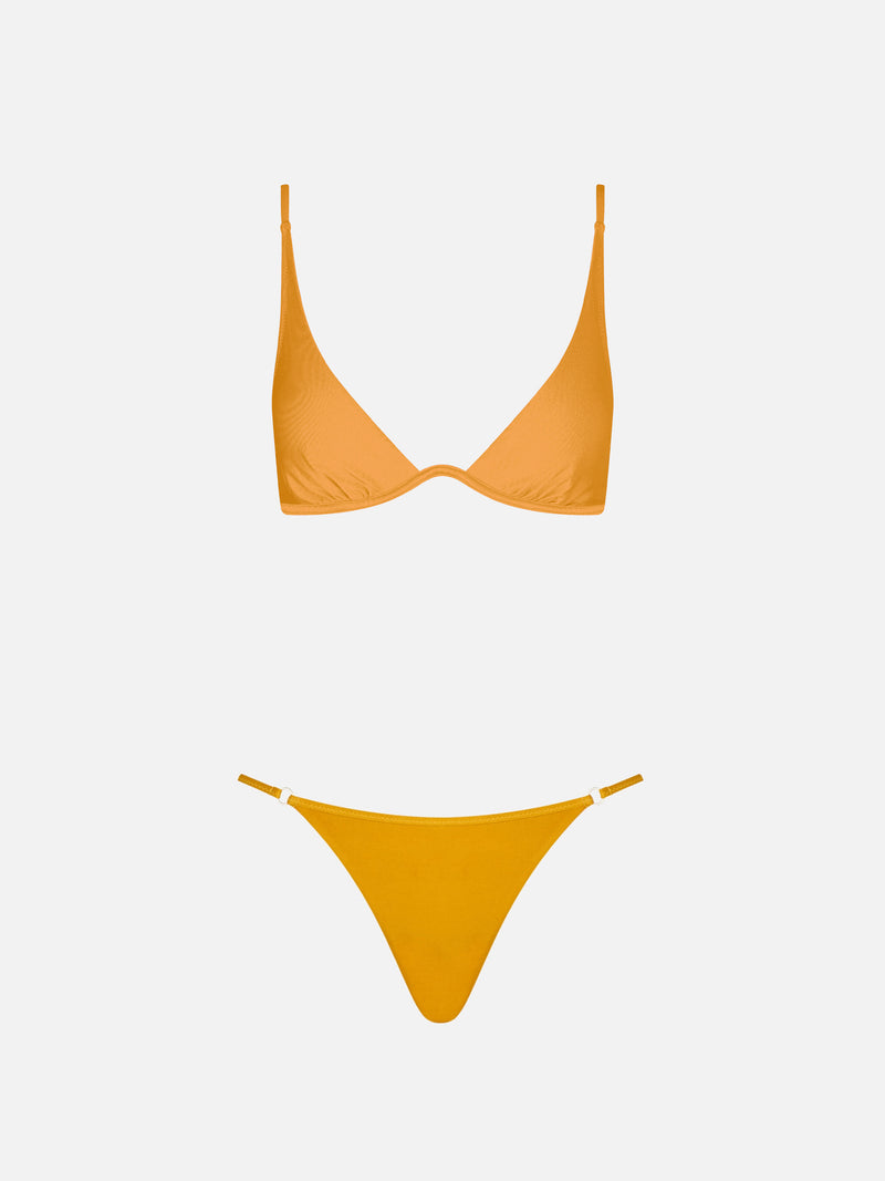 Bikini a triangolo con ferretto giallo ocra da donna Winona Jodene