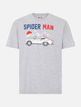 T-shirt da uomo in cotone pesante con stampa Spider Man e carretto