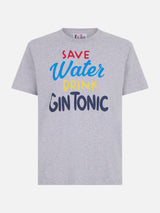 Herren-T-Shirt aus schwerer Baumwolle mit Gin Tonic-Aufdruck