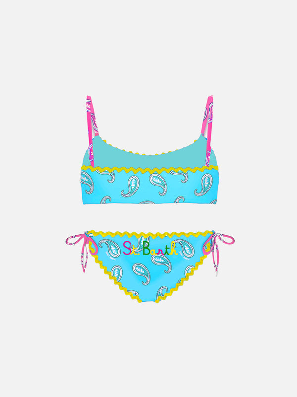 Mädchen-Bralette-Bikini mit Paisley-Print