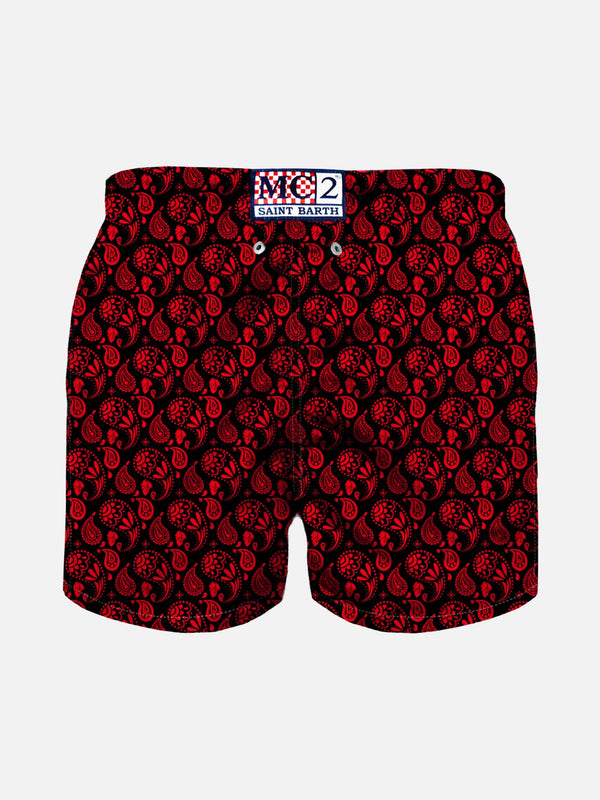 Badeshorts für Jungen aus leichtem Stoff mit Milan-Paisley-Print | MAILAND SONDERAUSGABE