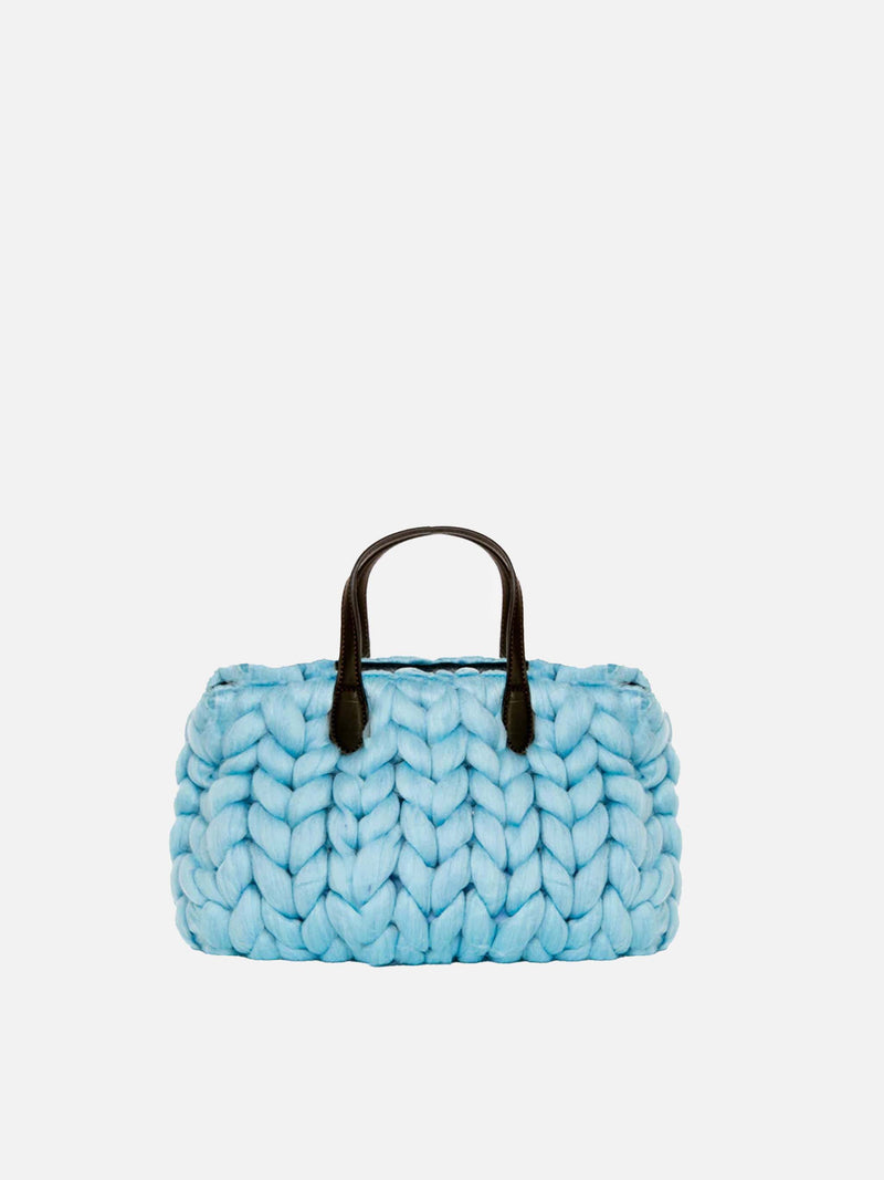 Borsa Vivian jumbo in tricot azzurro