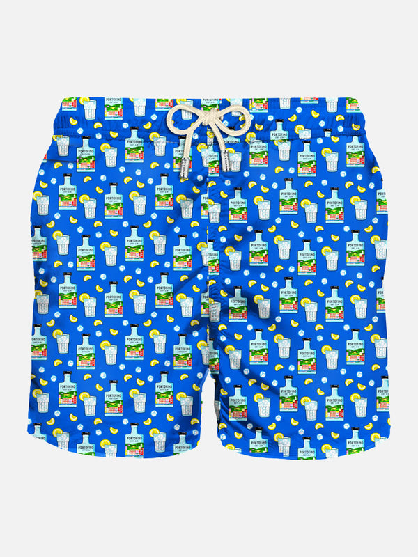 Man light fabric swim shorts with Gin print | PORTOFINO DRY GIN SPECIAL EDITION