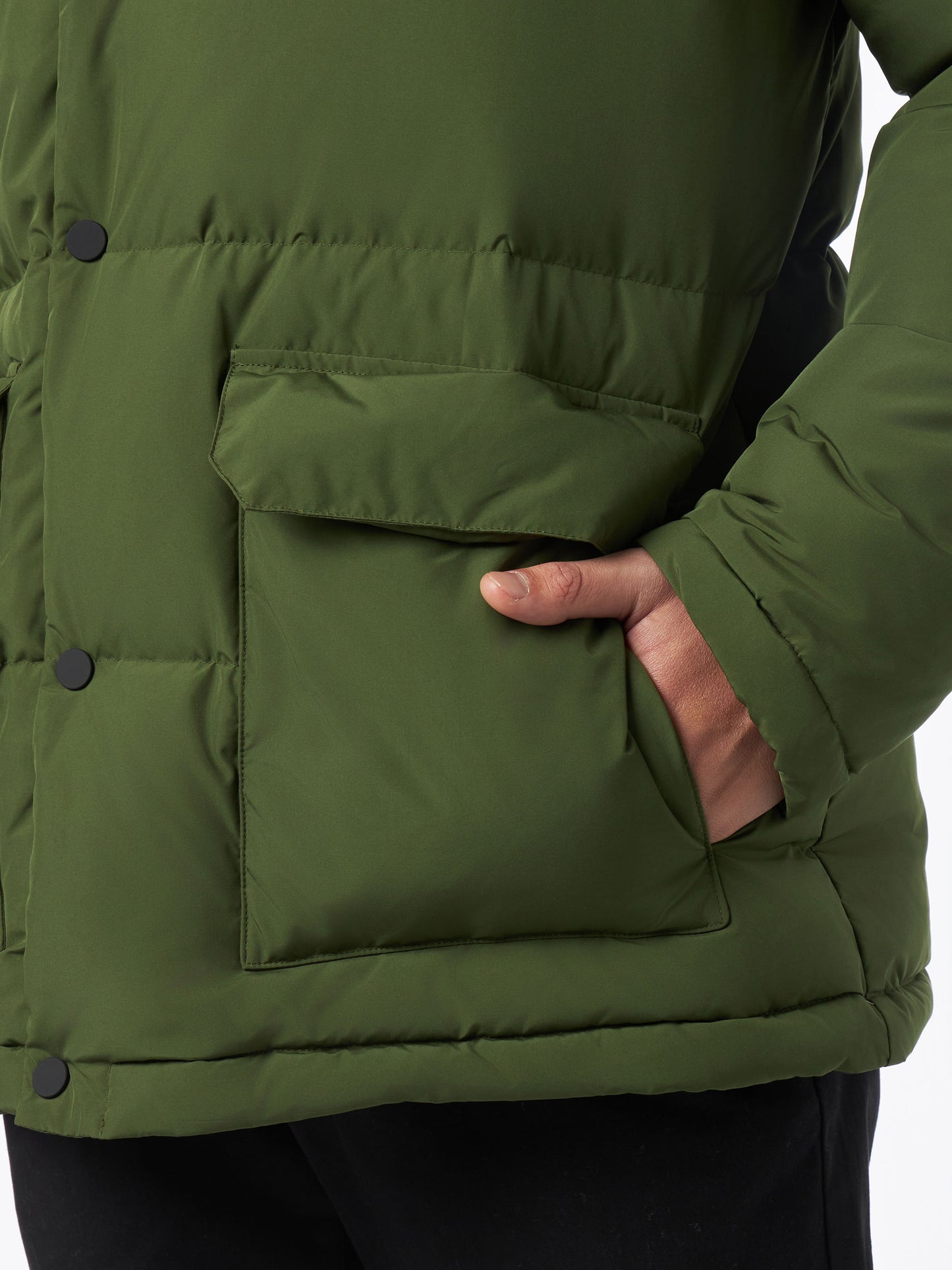 Man military green hooded down jacket Baxter - MC2 Saint Barth