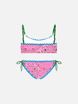 Mädchen-Bralette-Bikini mit Bandana-Print