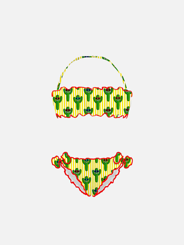 Mädchen-Bikini mit fröhlichem Kaktus-Print