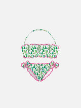 Bikini a fascia da bambina con stampa cactus