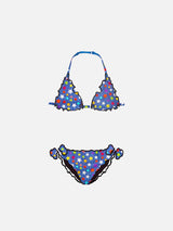 Girl triangle bikini with star print