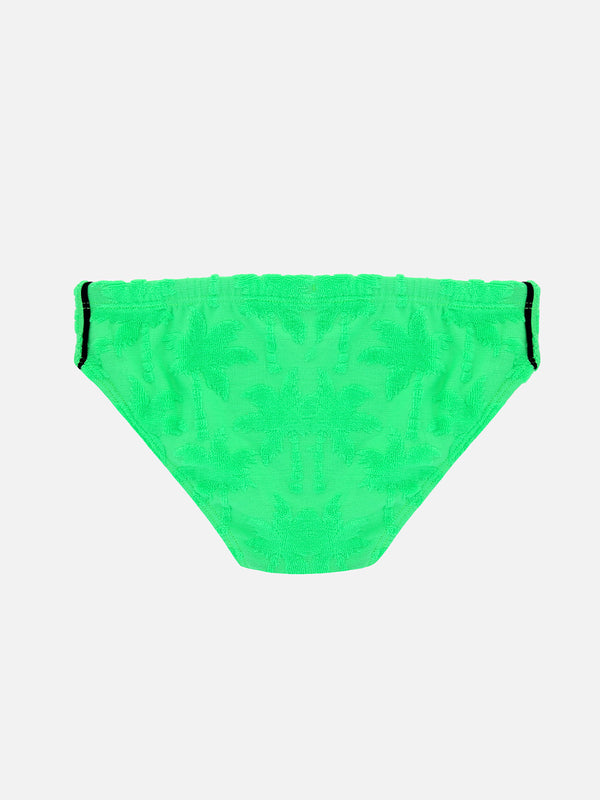 Slip da bagno da bambino Billy in spugna con stampa palme in rilievo