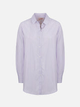 Camicia over da donna Brigitte in cotone stampa righe