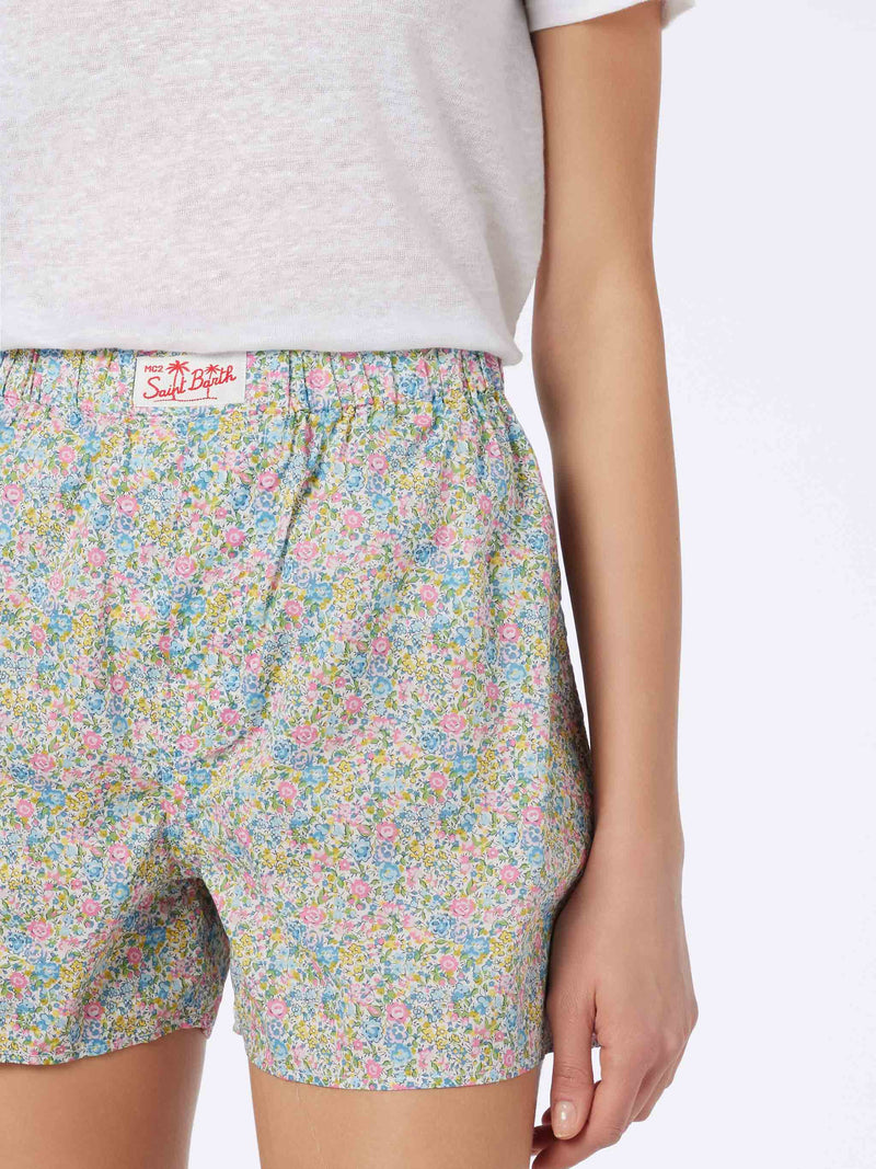 Pantaloncini da donna Boxy in cotone stampa Emma &amp; Georgina | REALIZZATO CON TESSUTO LIBERTY