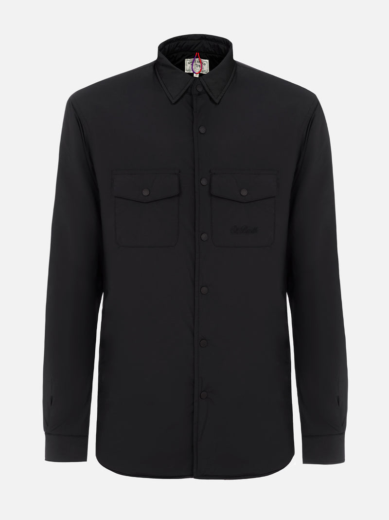 Man black overshirt Chalet with St. Barth embroidery