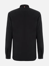 Man black overshirt Chalet with St. Barth embroidery