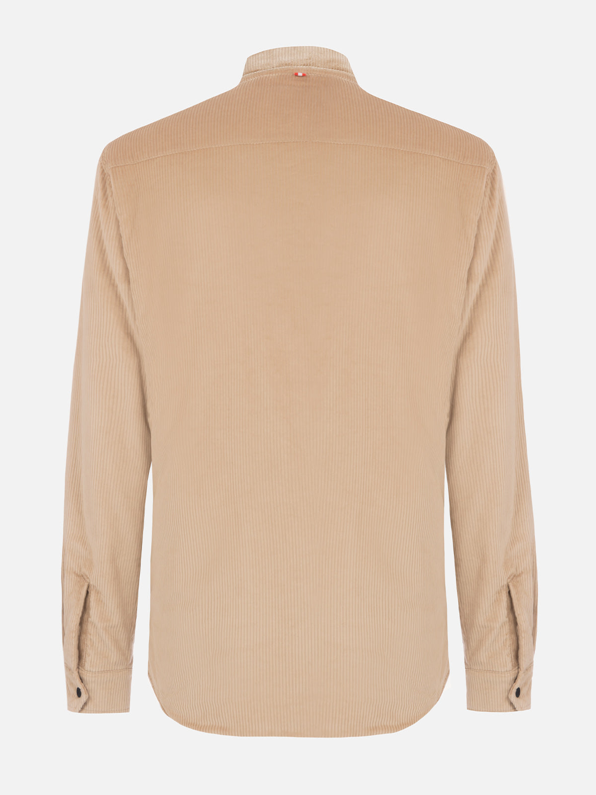 Overshirt da uomo in velluto a coste beige Chalet con ricamo St. Barth