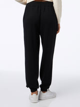 Pantaloni jogger neri da donna in maglia