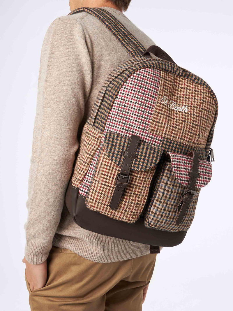 Rucksack mit Pied-de-Poule-Print