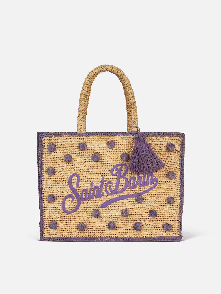 Polka dots terry Colette Raffia handbag - MC2 Saint Barth