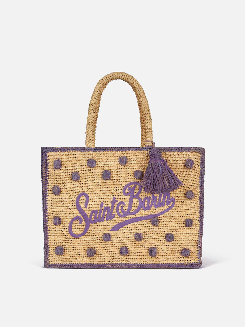 Polka dots terry Colette Raffia handbag