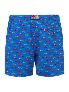 Herren-Badeshorts aus leichtem Stoff mit Schildkröten- und Autoaufdruck