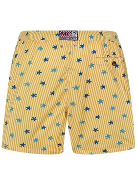 Comfort Light classic stretch swim shorts with starfishes print