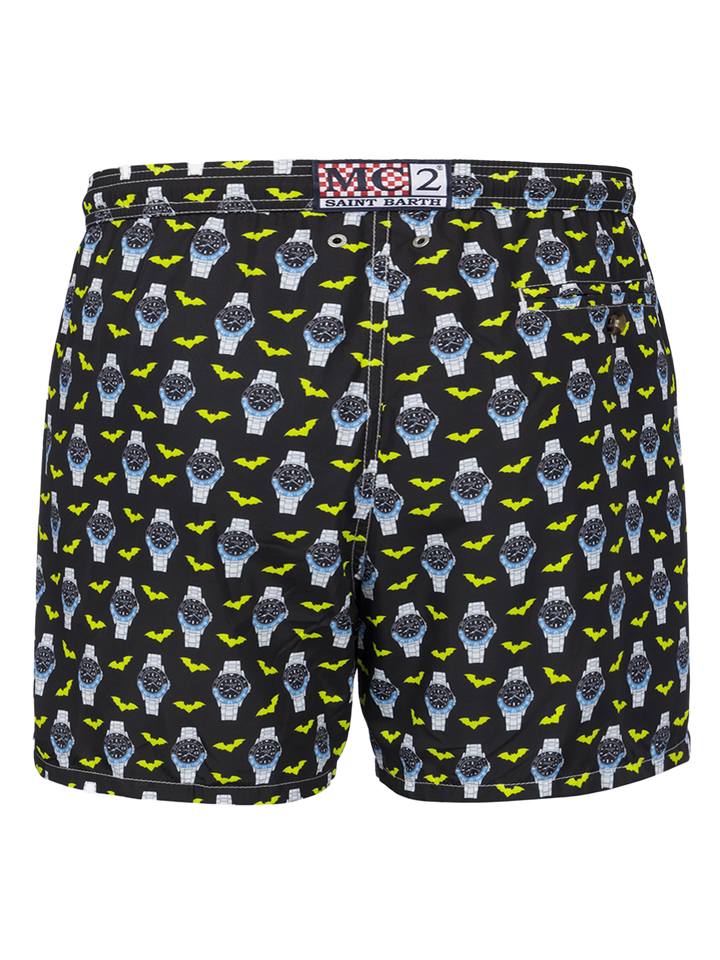 Herren-Badeshorts aus leichtem Stoff Lighting Micro Fantasy mit Uhrenaufdruck