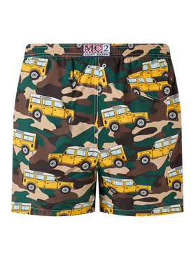 Badeshorts für Herren aus leichtem Stoff Lighting mit Geländewagen-Aufdruck