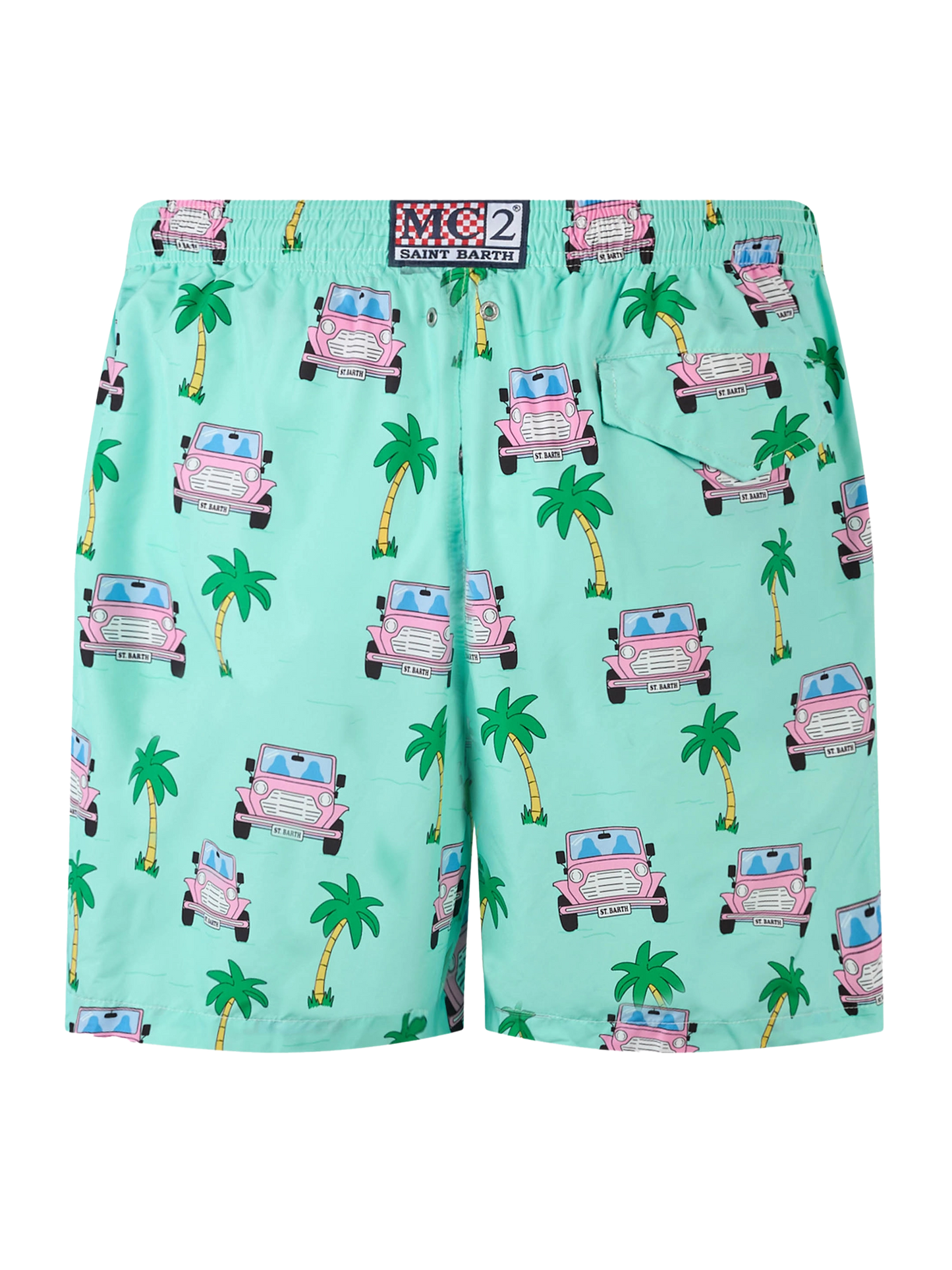 Badeshorts für Herren aus leichtem Stoff Lighting mit Geländewagen-Aufdruck