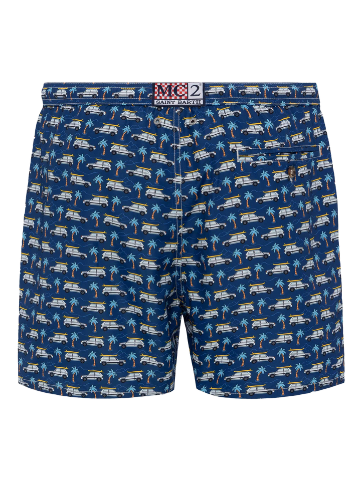 Badeshorts aus leichtem Stoff Lighting mit Panda-Auto-Aufdruck | FIAT SPECIAL EDITION
