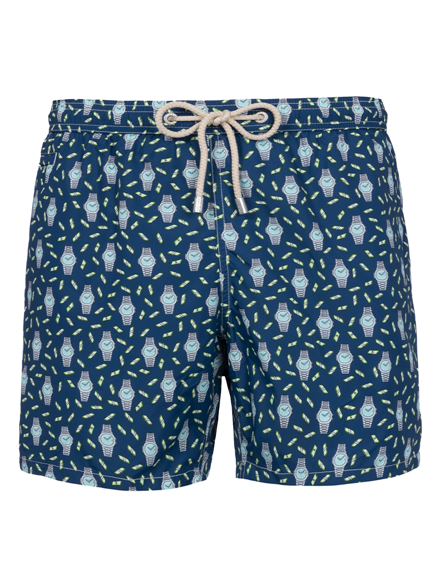 Man lightweight fabric swim-shorts Lighting Micro Fantasy with watches print