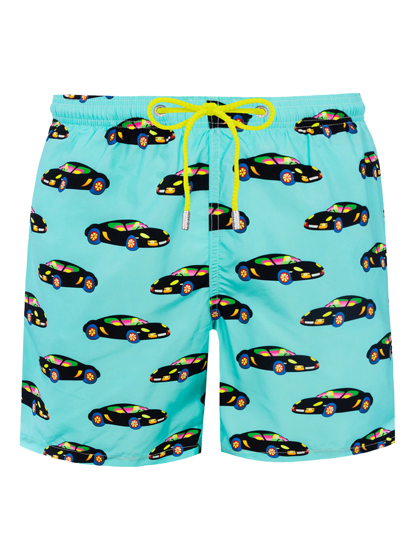 Man lightweight fabric swim-shorts Lighting with Lodola car print |MARCO LODOLA SPECIAL EDITION