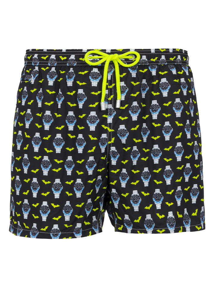 Herren-Badeshorts aus leichtem Stoff Lighting Micro Fantasy mit Uhrenaufdruck