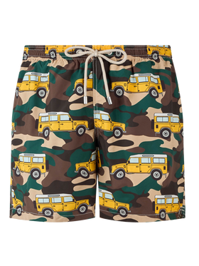 Badeshorts für Herren aus leichtem Stoff Lighting mit Geländewagen-Aufdruck