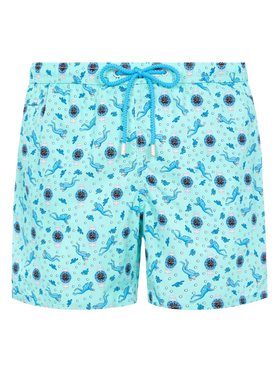 Badeshorts aus leichtem Stoff „Lighting“ mit Uhren-Print