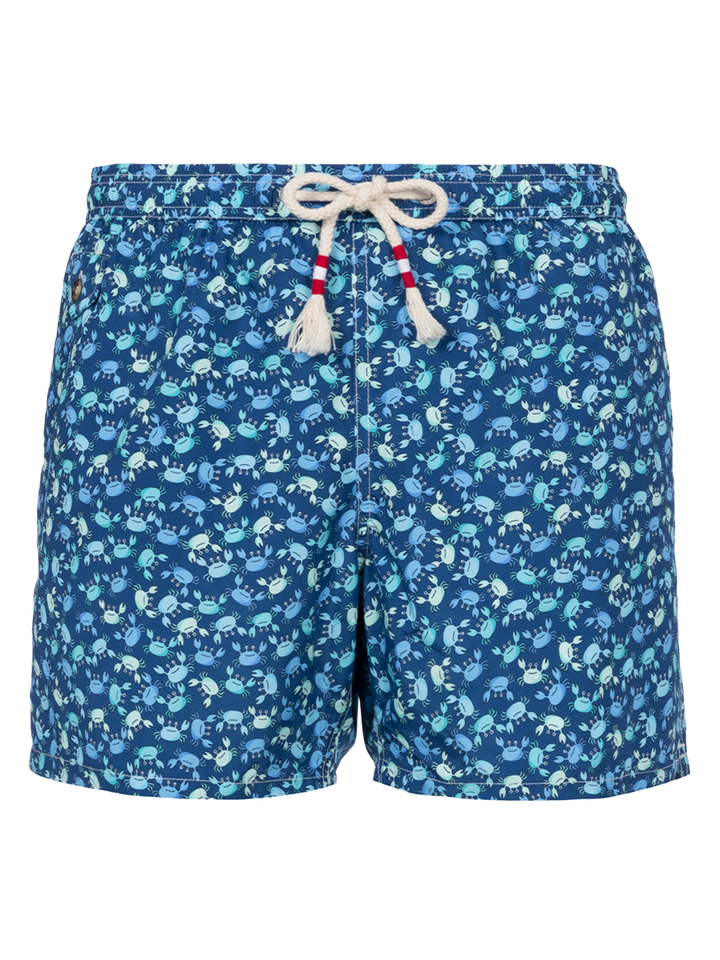 Costume da bagno da uomo in tessuto leggero Lighting 70 con stampa granchi