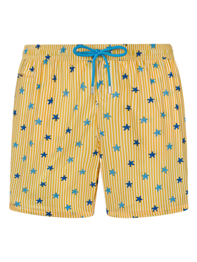 Comfort Light classic stretch swim shorts with starfishes print